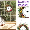 (US Local) DIY Christmas Wreath Diamond Clock Art Pendant Home Wall Decoration Craf