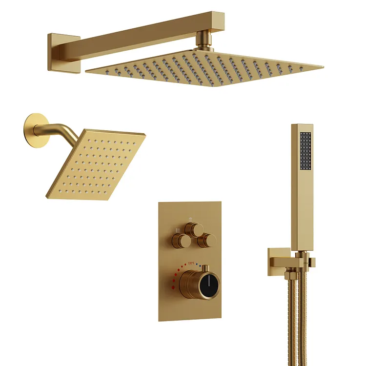 EVERSTEIN 3 Sprayer Modes Shower System in Brushed Gold SFS1003A-GD12