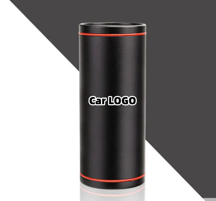 High-end car logo metal cylinder tissue box
