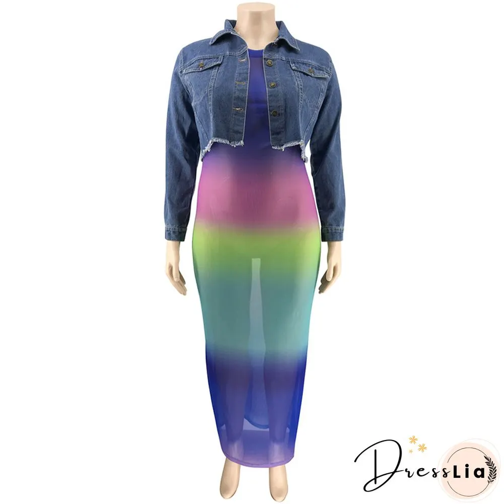 Plus Size Sexy Broken-holes Short Denim Coat