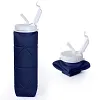 20oz Silicone Foldable Travel Water Bottles Leakproof Valve Reusable, Carton Packaging, Gym Camping Hiking Travel Sports Lightweight Durable Bottle