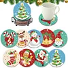 9Pcs Diamond Painting Wooden Christmas Cartoon Coasters with Holder Gift for Mom