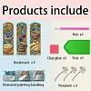 (US Local)3Pcs Special Shaped Food Beverages 5D DIY Diamond Art Book Mark for Home Office