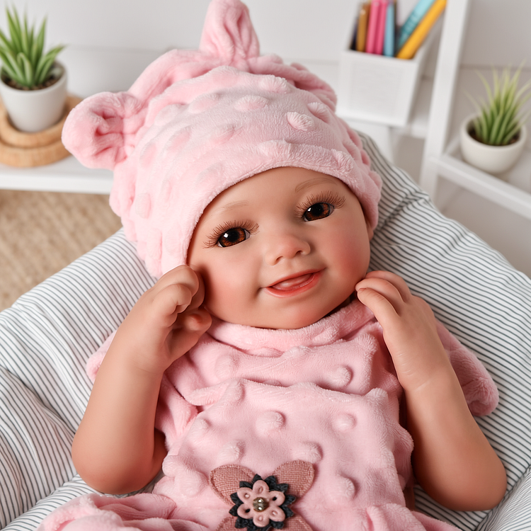 Babeside Sunny 16'' Realistic Silicone Smiling Baby Little Infant Girl Companion For Comfort