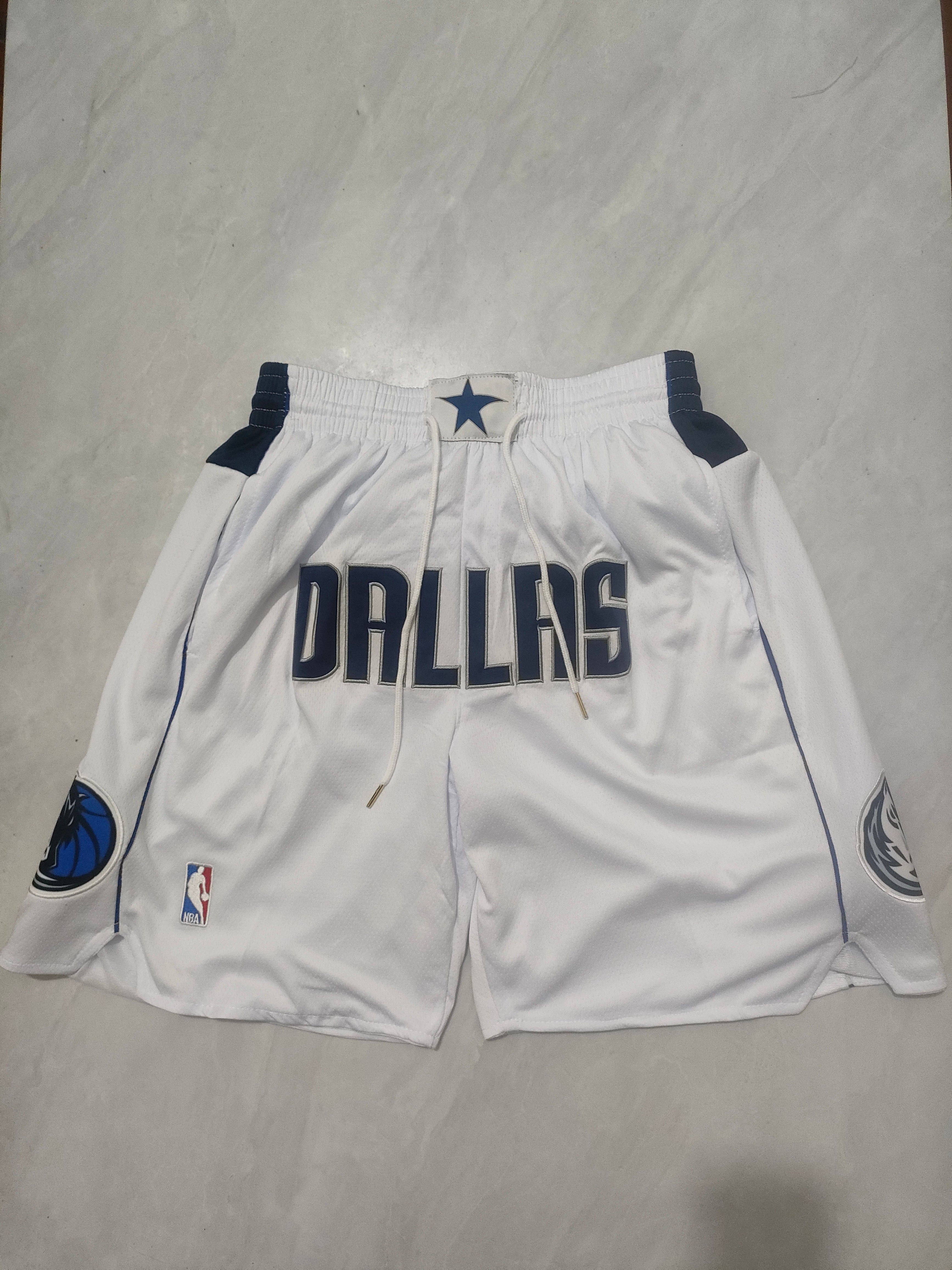 Dallas Mavericks White Regular Pocket Pants Shorts