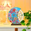 Blooming Flowers Diamond Painting Unique Wooden Rotating Calendar for Home