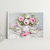 Teapot Rose-11CT Stamped Cross Stitch 50*37cm