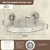 Glacier Pattern Transparent Shower Storage Rack Punch-Free Suction Cup Shelf