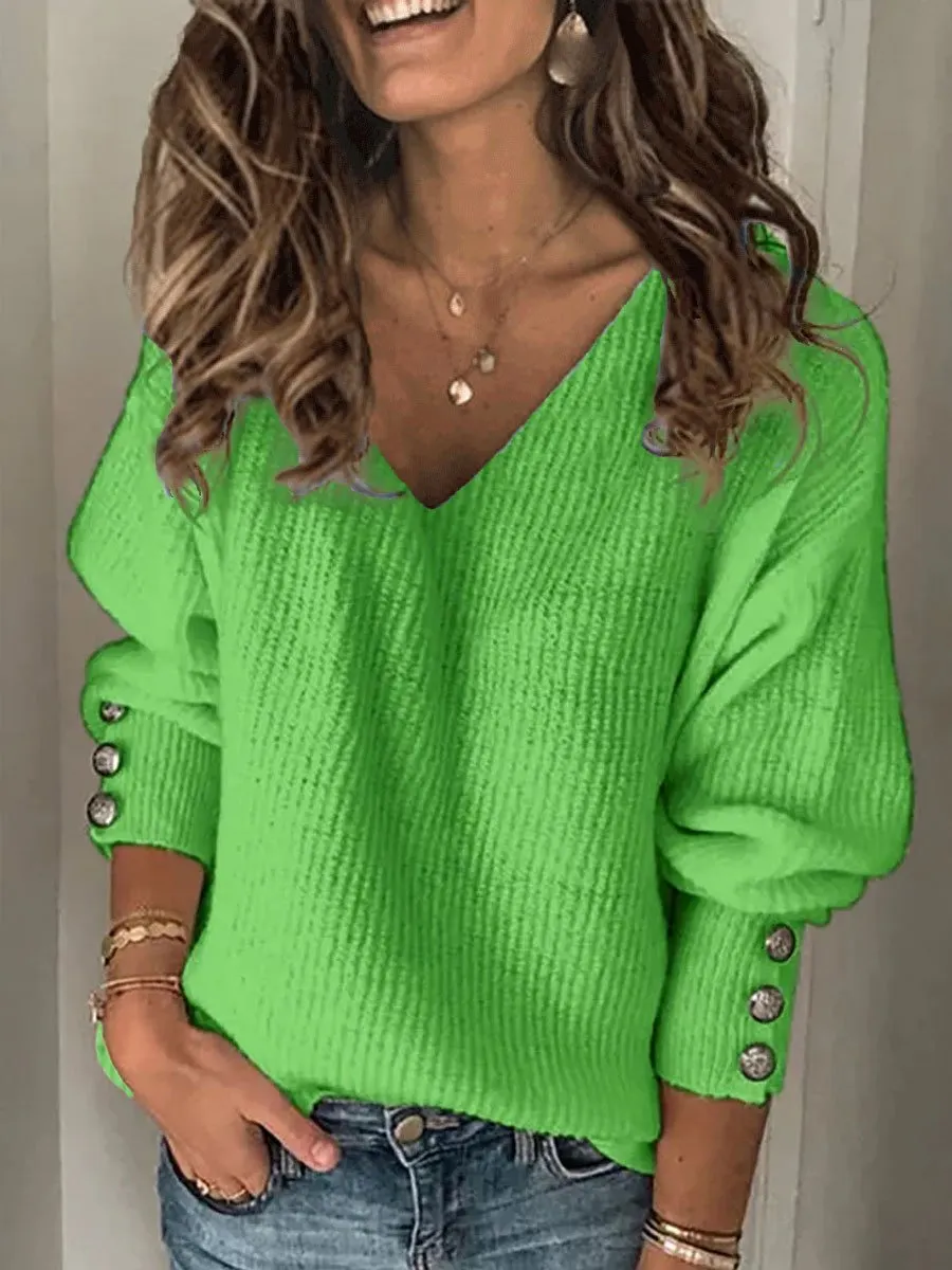V-neck Knitted Sweater