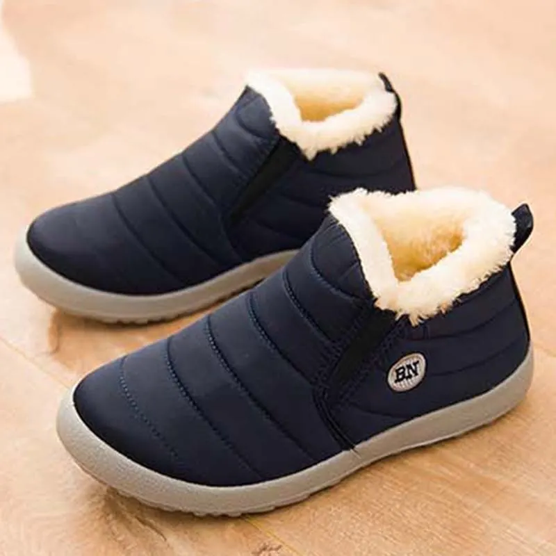 Vulcanized Shoes Women Slip On Waterproof Shoes Fashion Breathable Outdoor Fur Warm Winter Casual Shoes Sneakers Women Plus Size