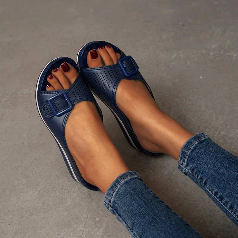 Women Slippers 2021 Summer Platform Wedge Sandals Women Closed Toe Flat Slippers Women Outdoor Casual Beach Shoes Plus Size 43