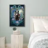 (US Local)Wolf with Rose 5D DIY Full Round Drill Big Size Diamond Painting  Decor Art Craft 40x60cm
