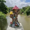 Outdoor courtyard garden solar tree house decoration ornaments