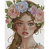 【Limited Stock Sale】Girl With Wreath-14CT Counted Cross Stitch 41*51cm/16.14*20.08in