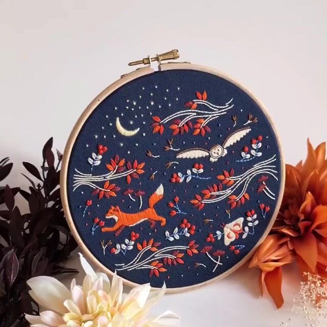 Midnight Forest Beginner Swan Embroidery Kit 