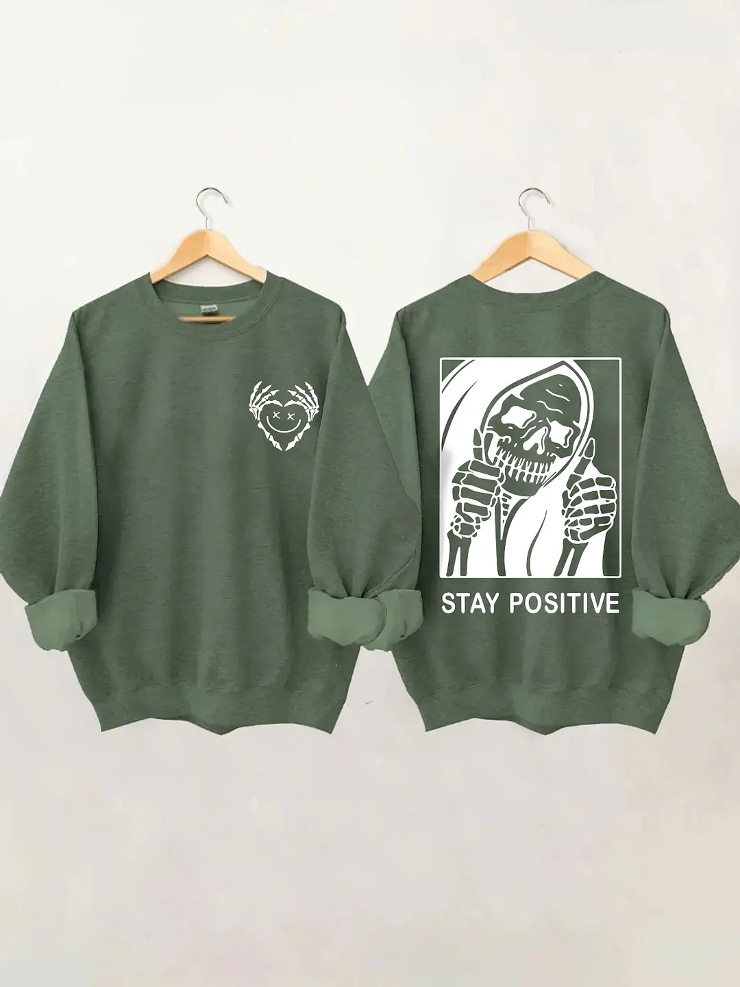 Stay Positive With Skeleton Sweatshirt
