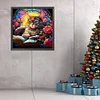 Cat Reading Book Glass Painting-Paint by Numbers Acrylic Painting 40*40CM