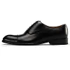 Handmade Men'S Captoe Leather Oxford Shoes Black