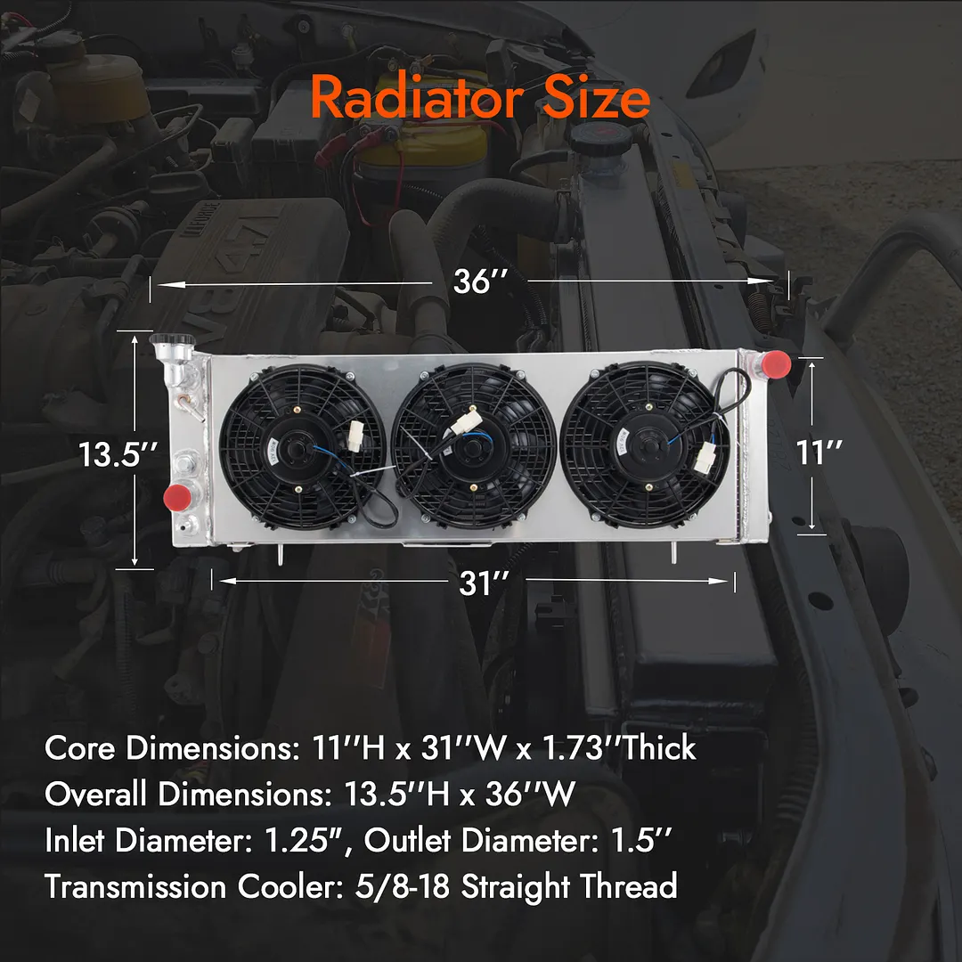 Alloyworks 3 Row Aluminum Radiator+Shroud Fan For 1984-2001 1996
