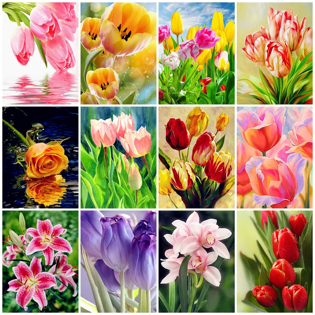 Diamond Painting - Full Round/Square Drill - Flower(30*40 - 50*60cm)