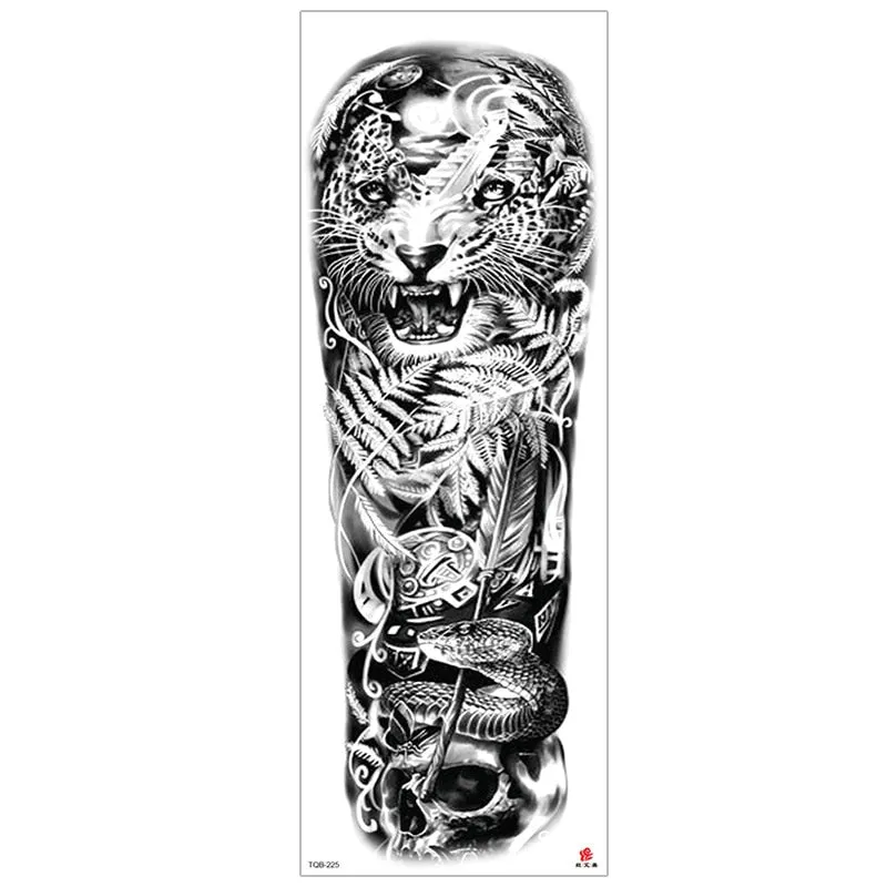 temporary tattoos for men robot full arm sleeve tattoo mechanical lion tiger waterproof tatto fake tatoo stickers body tatoo art