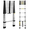 [US Local Warehouse] 4.4m Telescoping Ladder with 2 Triangle Stabilizers Portable Folding Loft Ladder