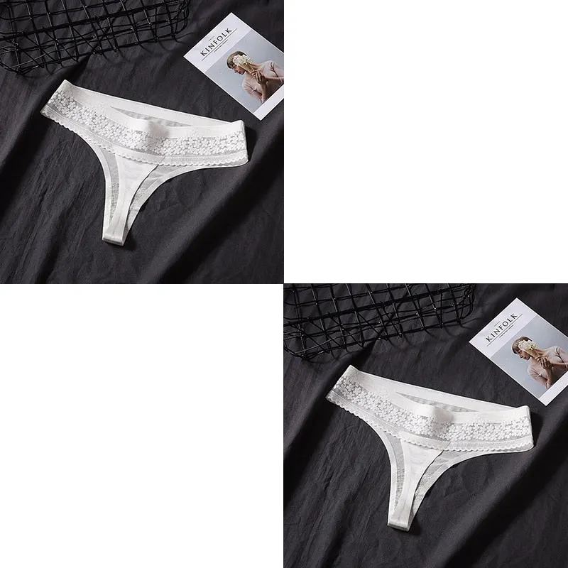 2 Pcs Sexy Seamless Underwear For Woman Female Lace Thong Women Sexy Lingerie Panties Woman G-string Women's Thong New BANNIROU