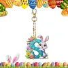 (US Local)PET Double Sided Special Shaped Easter Alphabet DIY Diamond Painting Keychain
