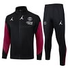 Joyfball 2024/2025 Psg Paris Saint-Germain Jordan Long Zipped Jacket Black Soccer Jersey 1:1 Thai Quality 