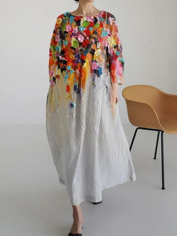 Women's Floral Pattern Design Casual Printed Dress