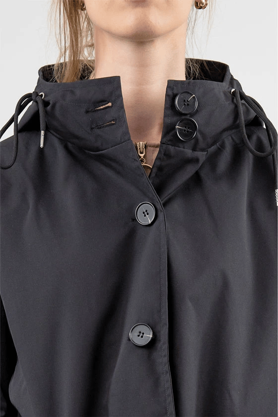 WATER RESISTANT OVERSIZED HOODED WINDBREAKER RAIN JACKET