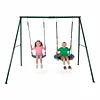 [US Local Warehouse] Swing Set Frame Rust Proof Outdoor Swing Stand Backyard Metal Hammock Stand Set Double Swinging Frame Set for Kindergarten Shopping Mall Park