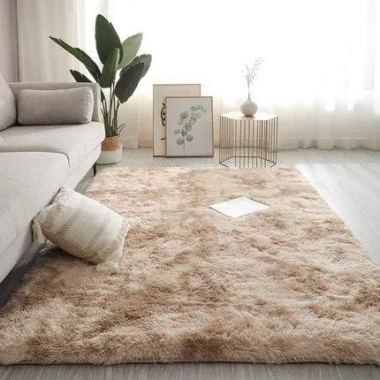 Long Hair Living Room Carpet Sofa Coffee Table Rug Bedroom Room Bay Window Bedside Carpet Luxury Furry Baby Nursery Decor Rug