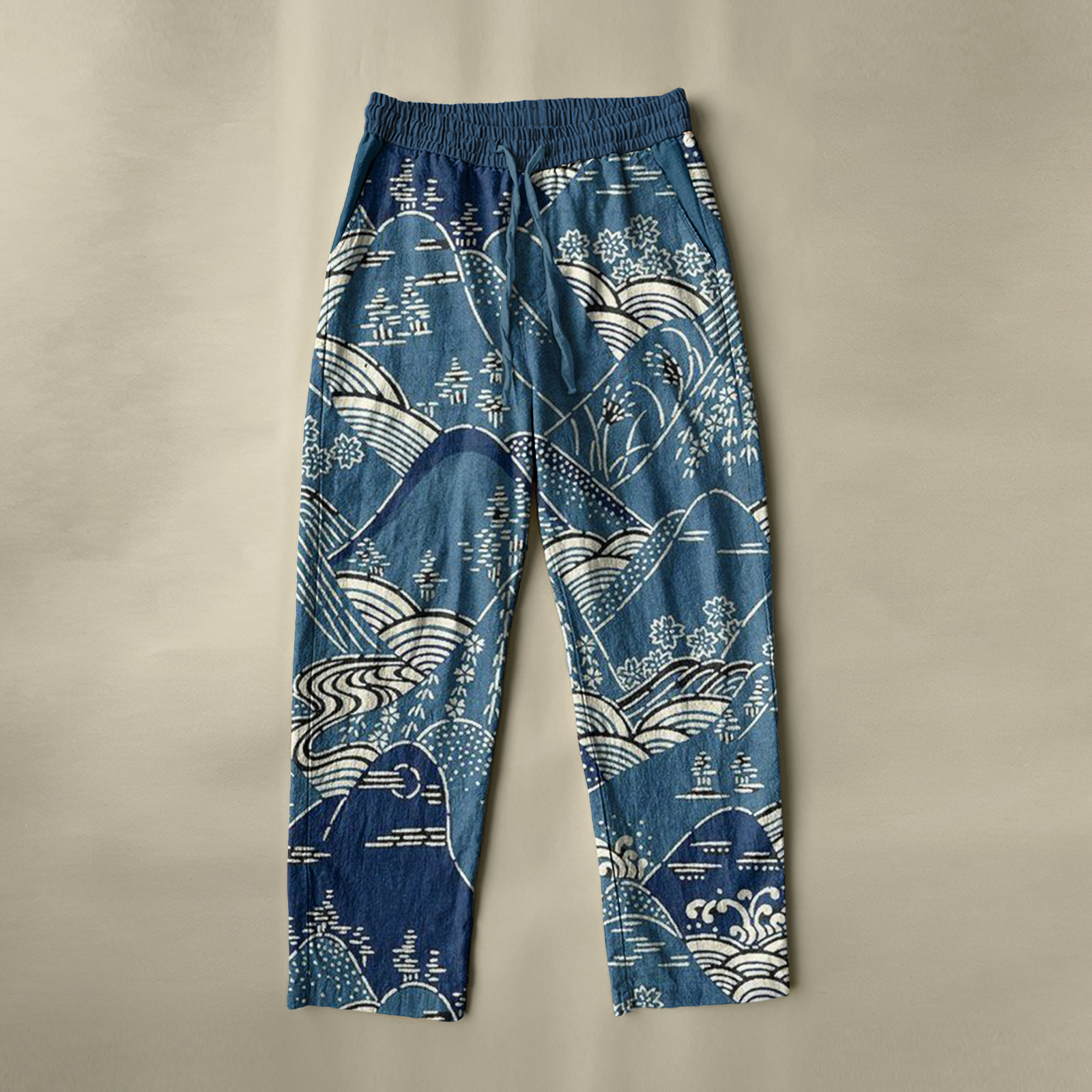 Men's Japanese Art Blend Casual Pocket Loose Pants  artssus