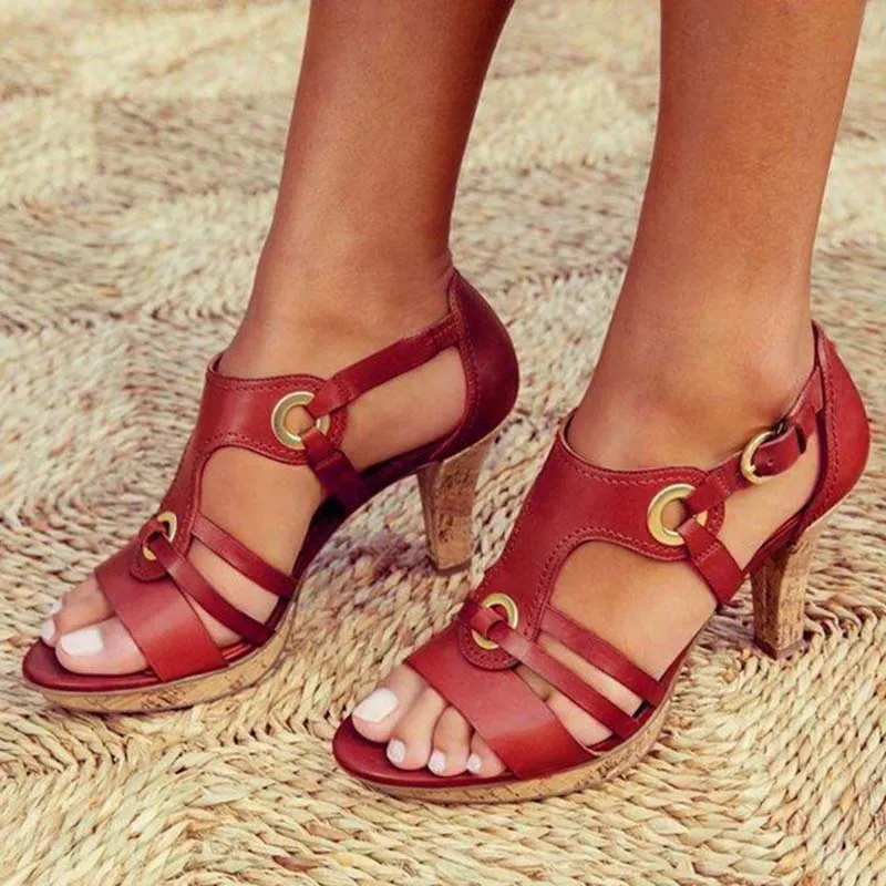 Women's Sandals Summer Roman Woman Shoes High Heel Retro Bohemia Shoes Female Comfortable 2021 Sandals Ladies Casual Footwear