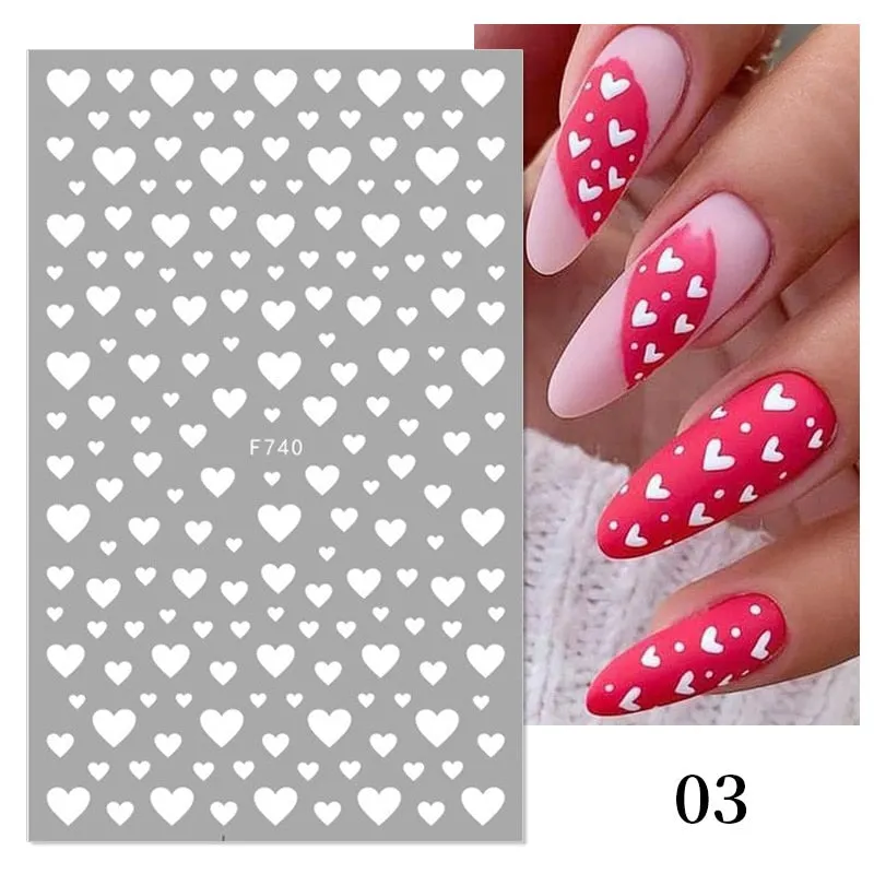 1 Sheet Russian Series Letter 3D Nail Sticker Flower Leaves Nail Transfer Beautiful Decals Slider Nail Art DIY Decoration