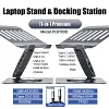 Aluminum Alloy Tablet Laptop Desktop Stand with 12-port Docking Station, Liftable, 360-degree Rotation, 4K Screen Projection