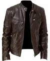 Biker Casual Zipper Leather Jacket