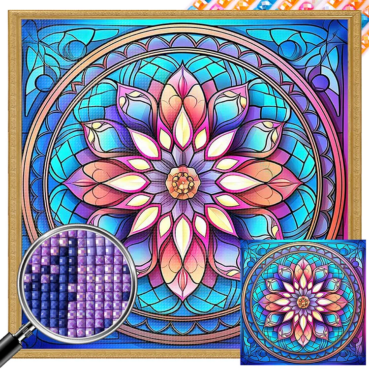 Mandala Pattern 40*40CM(Canvas) AB Square Drill Diamond Painting gbfke