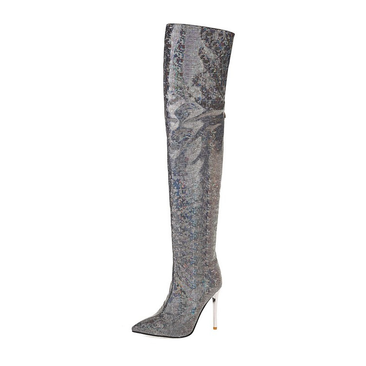 GOOSHOE Pointed Toe Stiletto Heel Over The Knee High-top Women's Boots