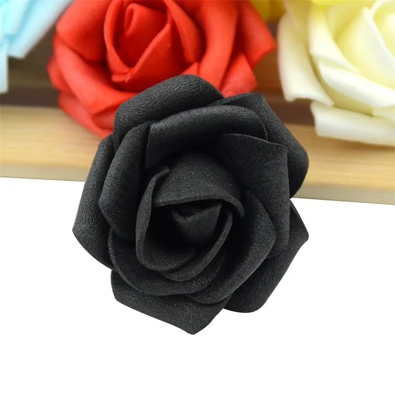 60pcs/lot 4cm Mini Artificial Pe Foam Rose Flower Heads  Handmade Diy Wedding Home Decoration Party Fake Flower Ball Craft