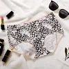Ice silk seamless large size satin leopard print briefs