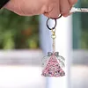 (US Local)6PCS  Christmas Tree DIY Diamond Painting Keychain Diamond Art Keyrings