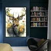 (Big Size) Deer With Flowers - 11CT Stamped Cross Stitch 40*60cm/15.75*23.62in