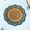 Crochet Colorful Mandala Coaster Handmade DIY Material Package with Crochet Hook