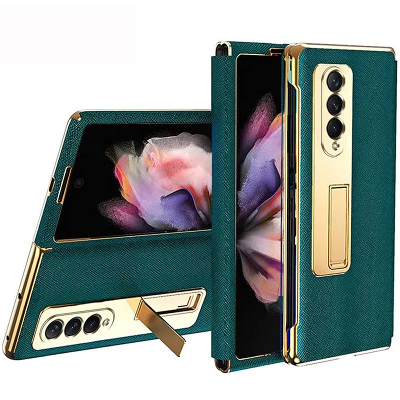 Samsung Z Fold 3/4 Hinge with Stand Tempered Film Shockproof Phone Case