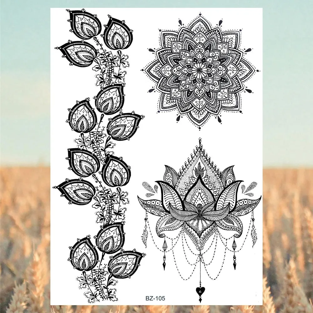 Realistic Knight Tribal Armband Temporary Tattoos For Men Adult Lion Wings Shield Fake Tattoo Body Art Unique Tatoos Large
