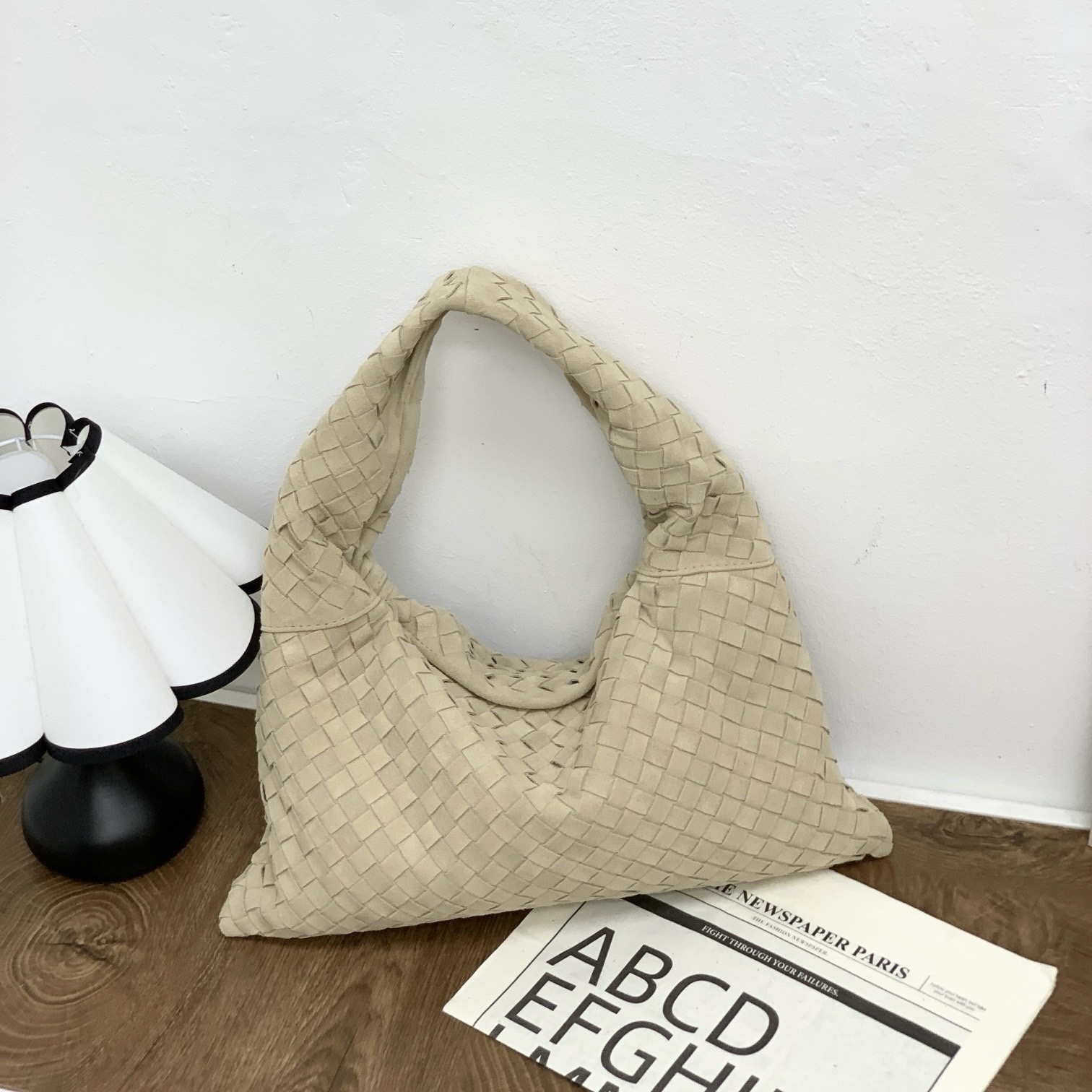 2024 autumn and winter new leather frosted women's bag suede large capacity horn bag shoulder handbag bag