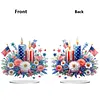 America Flag Acrylic Special Shape Independence Day Flower Candle Diamond Painting Desk Ornament Kit