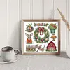 Christmas Wreath With Bunny-14CT Stamped Cross Stitch 51*44cm/20.08*17.32in